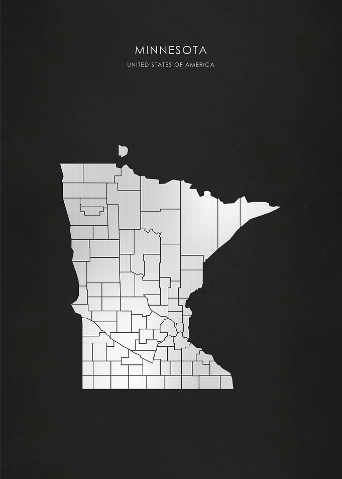 Silver Minnesota State Map