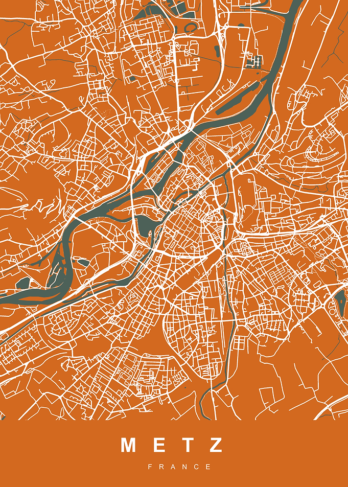 METZ map France Orange