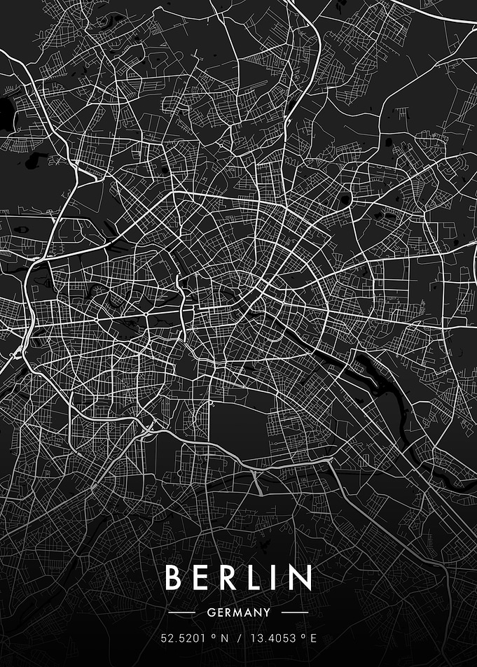 Berlin City Map Dark