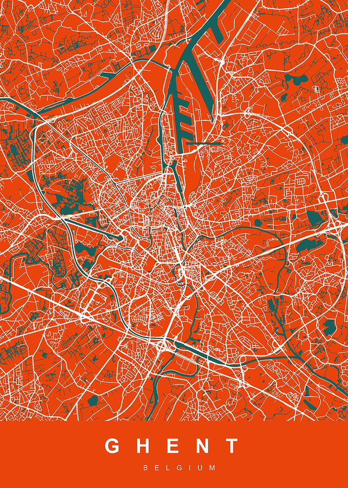 GHENT map Belgium Tomato