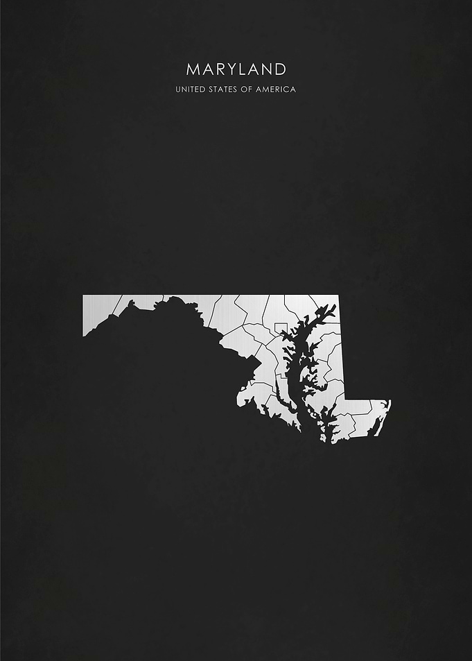 Silver Maryland State Map