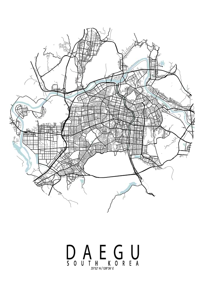 Daegu City Map Circle