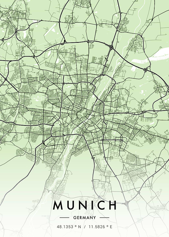 Munich City Map Green