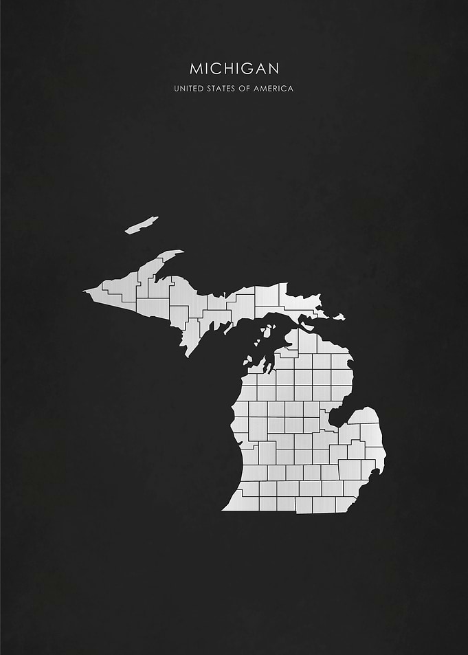 Silver Michigan State Map