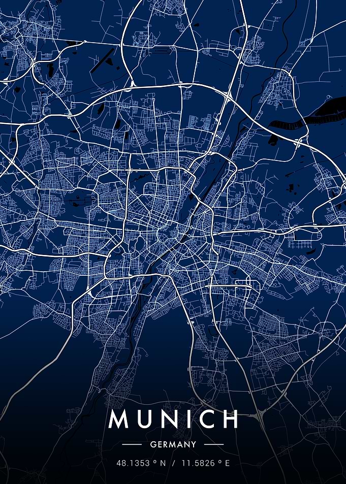 Munich City Map Blueprint