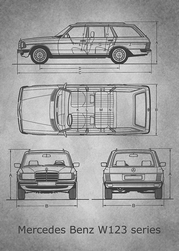 Mercedes Benz W123 gray