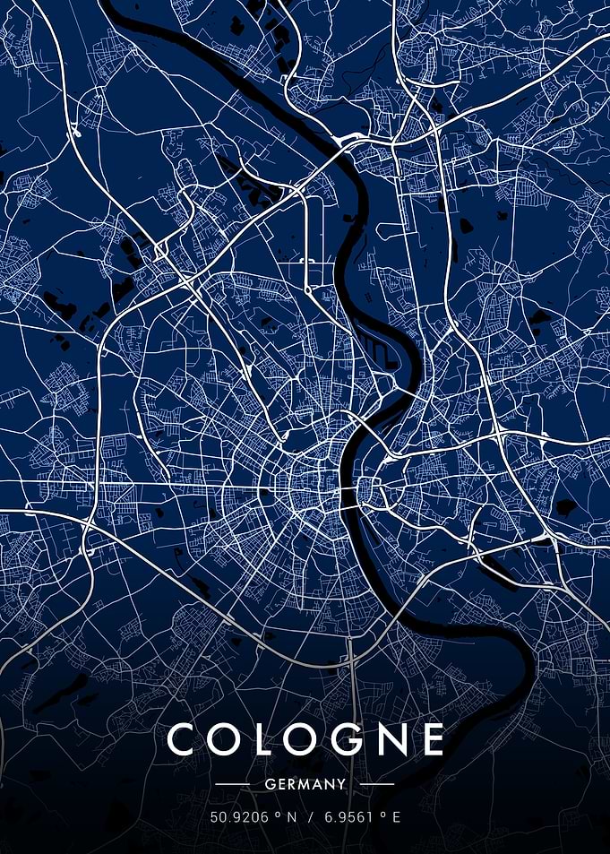 Cologne City Map Blueprint