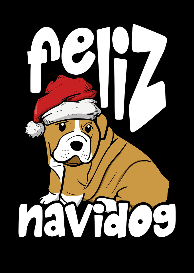 Christmas Dog With Hat