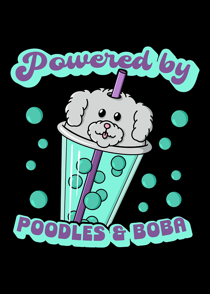 Boba Tea Pun Poddle dog