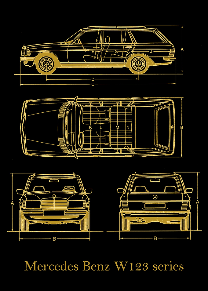 Mercedes Benz W123 gold