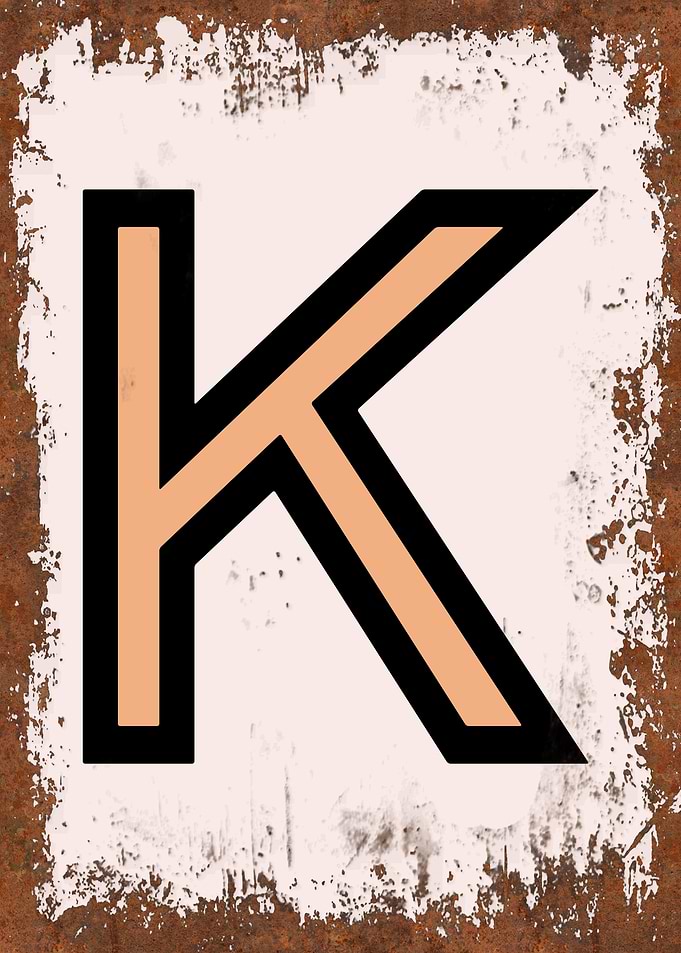 Rusted Funky Letter K