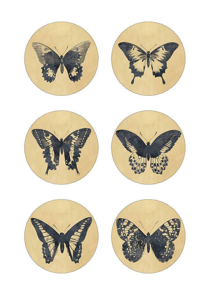 Vintage Butterflies Set