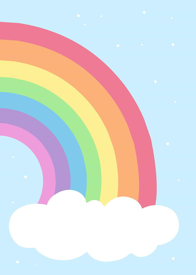 Rainbow pastel right