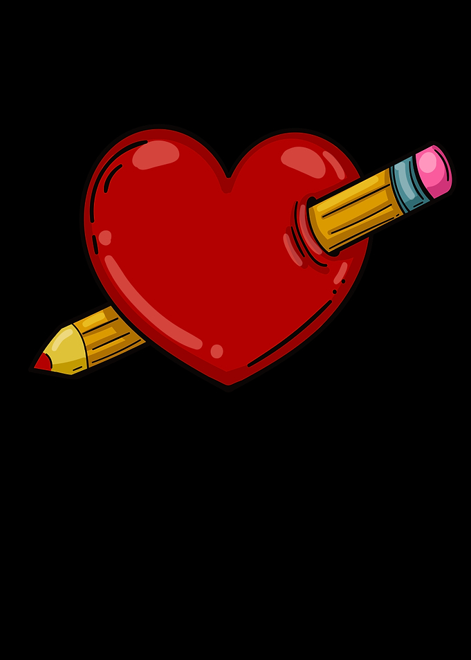 Heart With Pencil Love