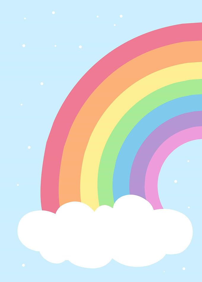 Rainbow pastel left