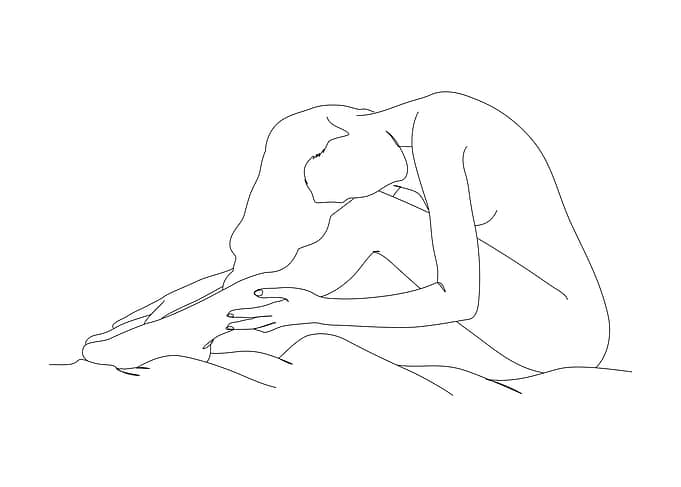 Nude Woman Line Art