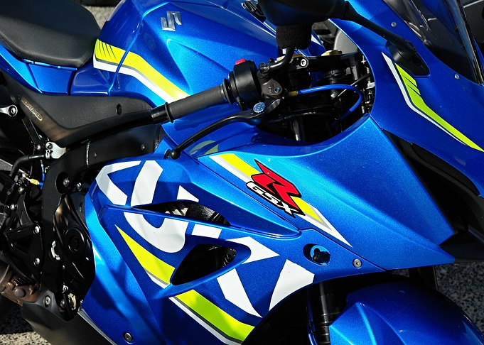 Blue Suzuki bike