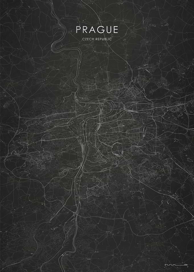 Silver Prague City Map