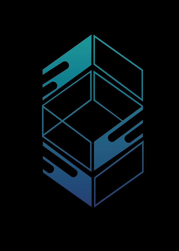 ABSTRACT BLUE BOX