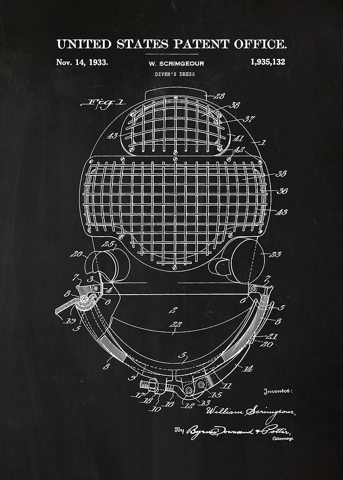 43 Divers Helmet Patent