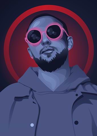 mac Miller red neon
