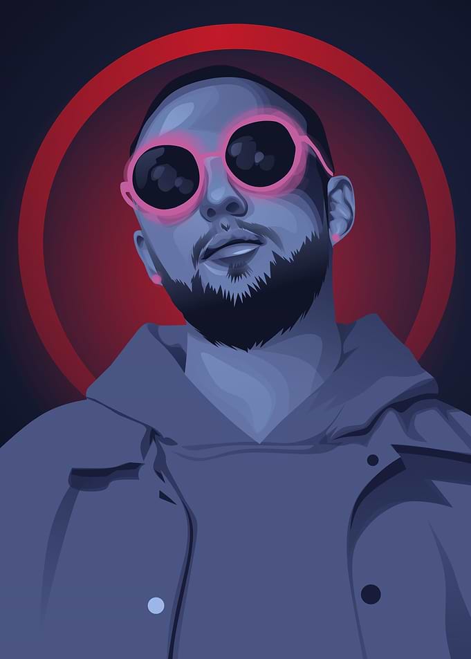 mac Miller red neon