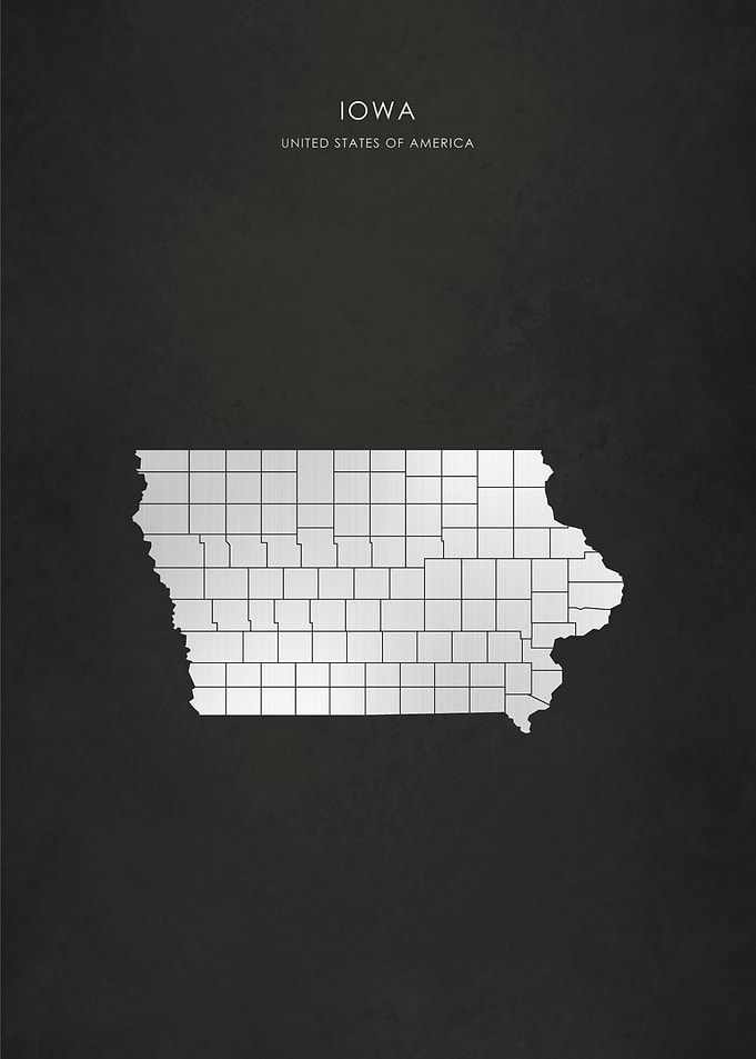 Silver Iowa State Map