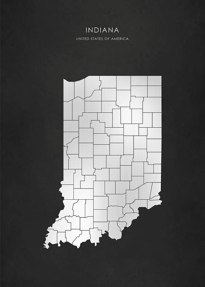 Silver Indiana State Map