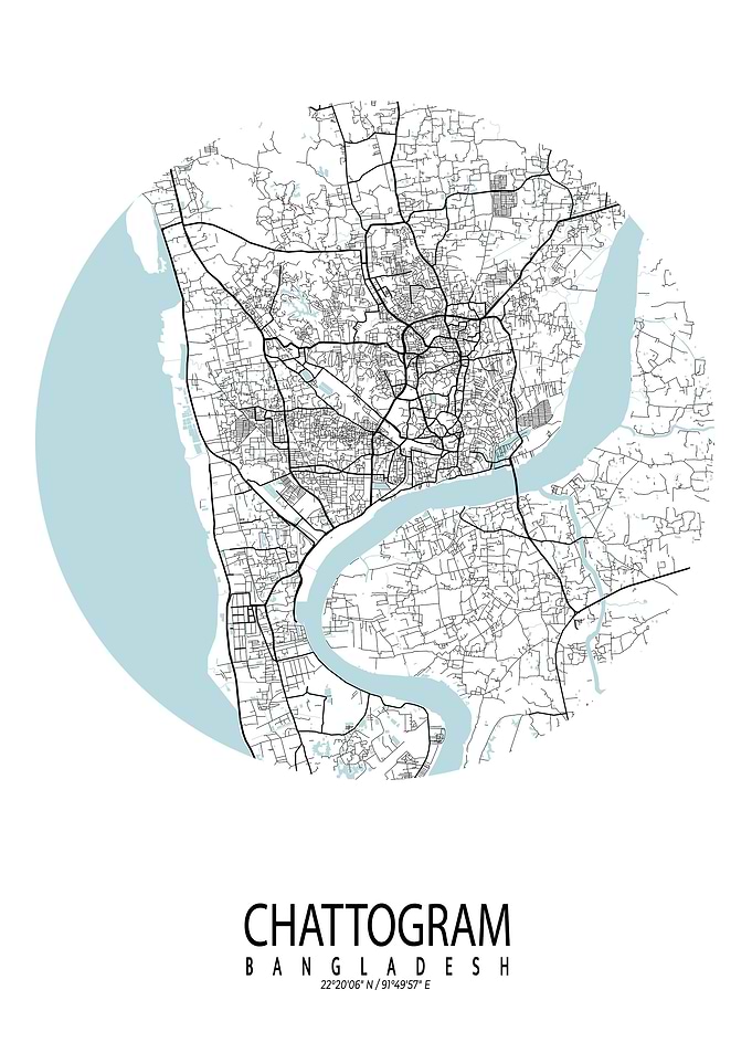Chattogram City Map Circle