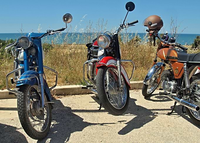 70s mopeds on the coast