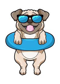 Pug Swimming Swim ring