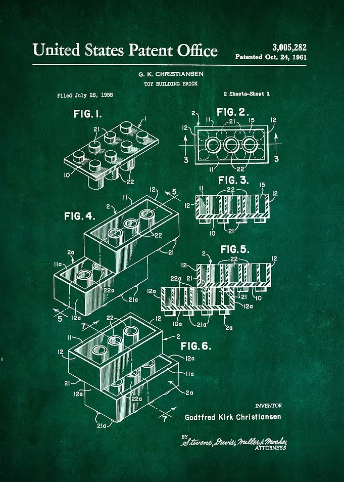 1 Lego Brick Patent