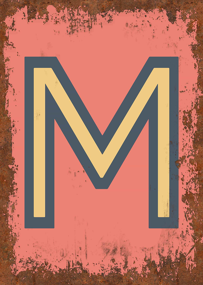 Rusted Funky Letter M