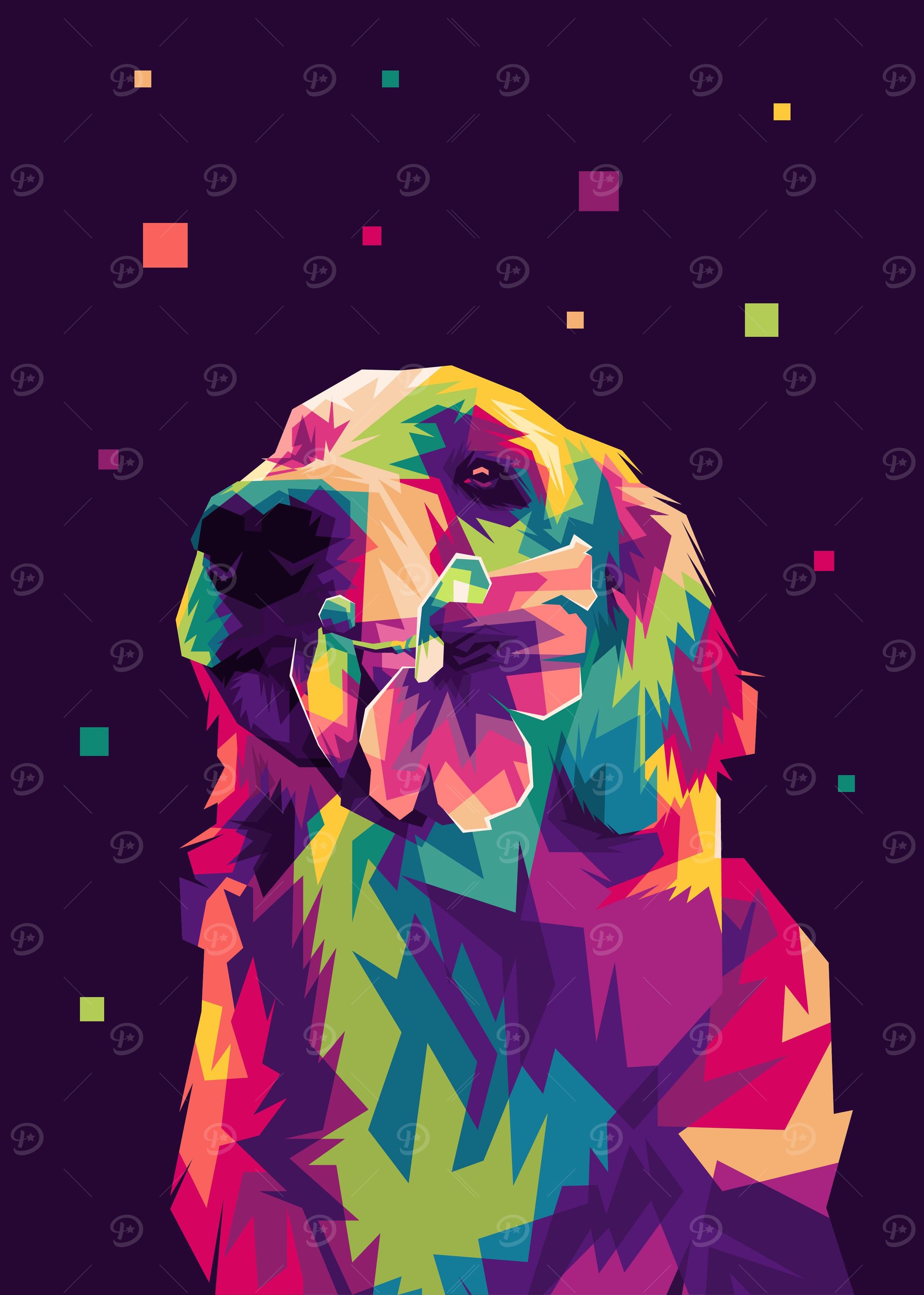 Golden Retriever Pop Art