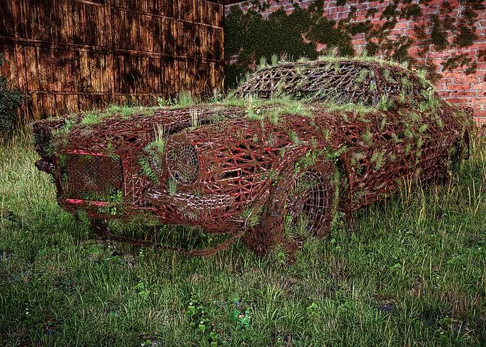 car gets eaten