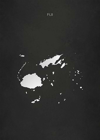 Silver Fiji Islands Map