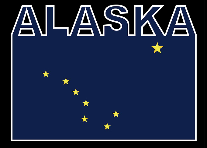 Alaska State Text Flag