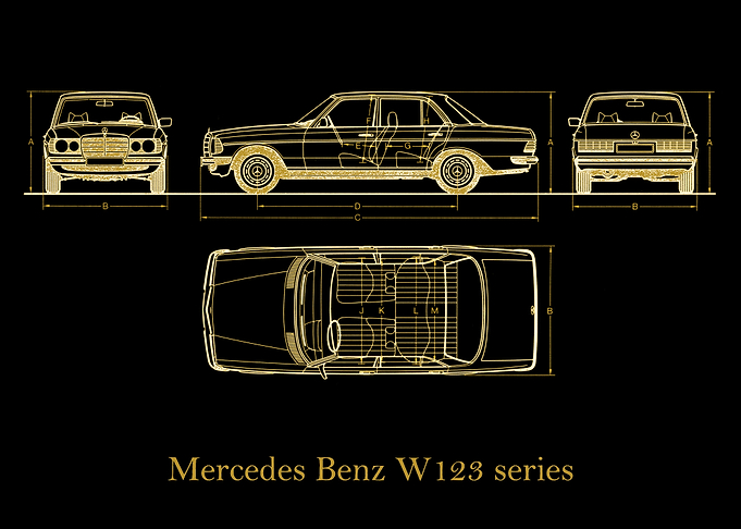 Mercedes Benz W123 gold