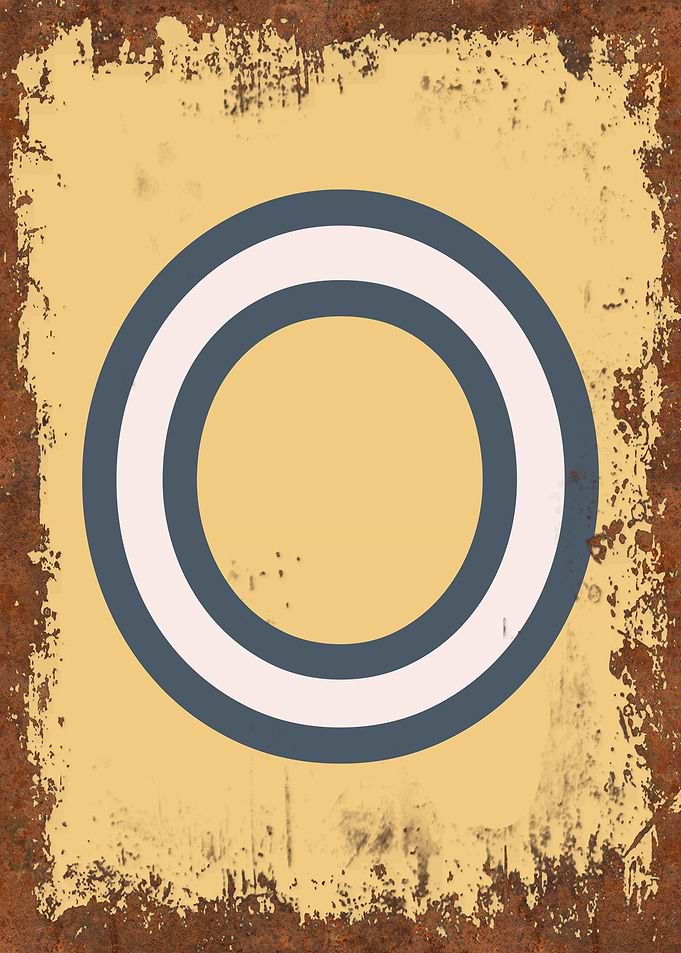 Rusted Funky Letter O