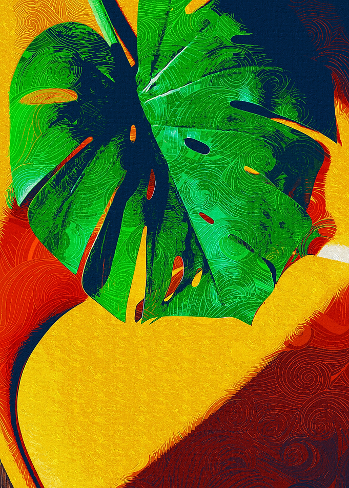Large Monstera Leaf Yellow