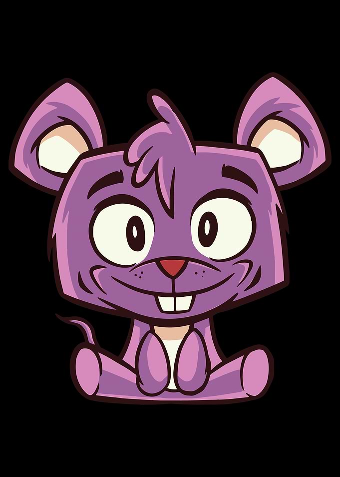 Purple Cartoon Cute Mouse
