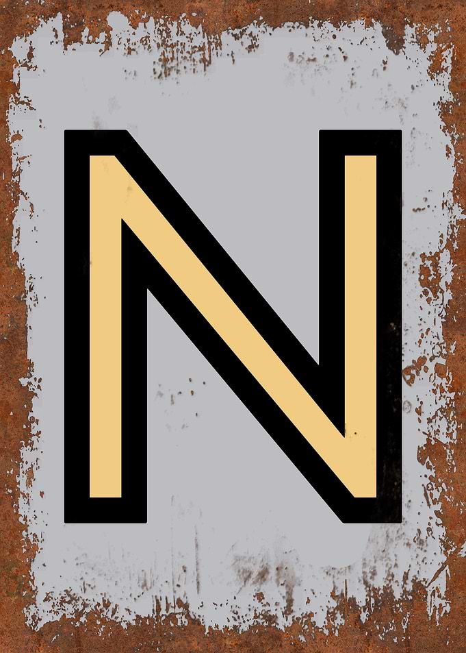 Rusted Funky Letter N