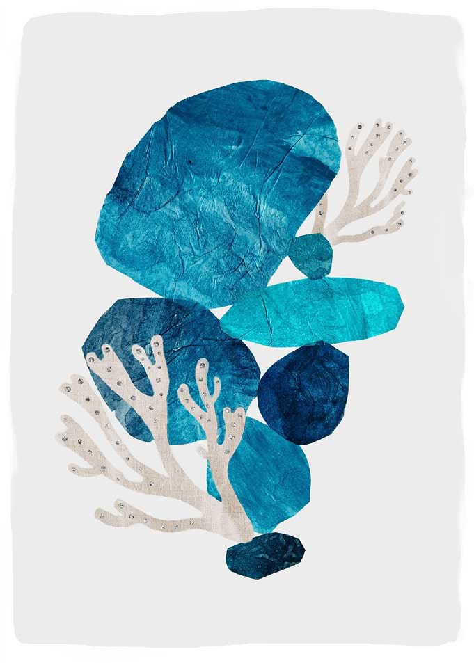 Blue stones and corals