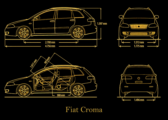Fiat Croma Blueprint gold