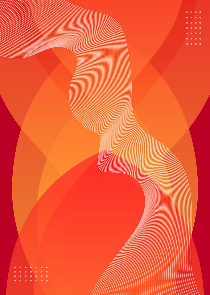 orange and white waves