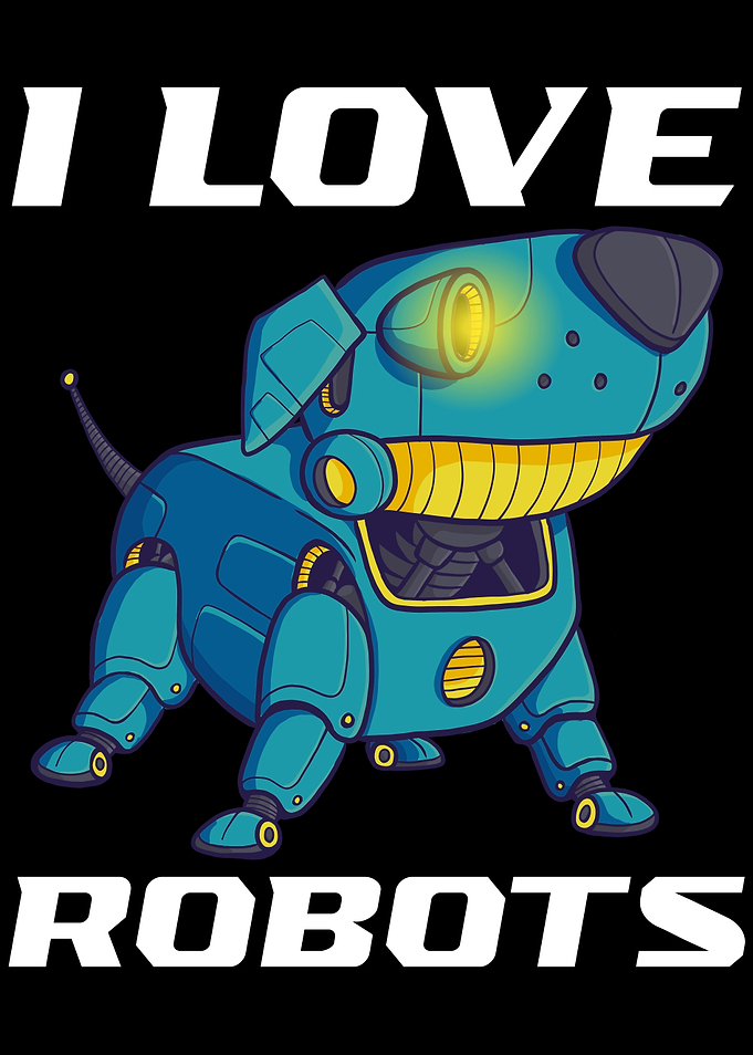 I Love Robots Dog Frame