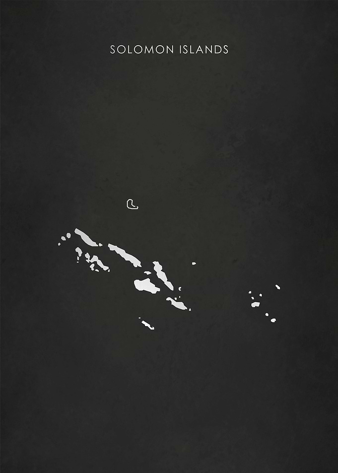Silver Solomon Islands Map