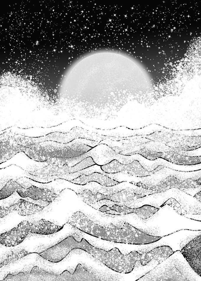 Ocean and the moon