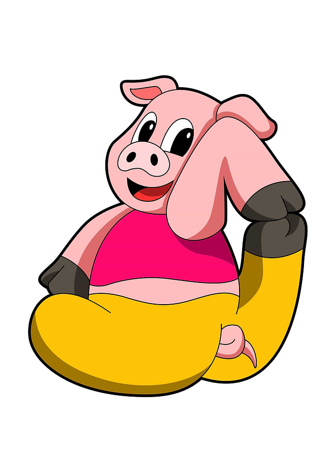 Pig Yoga funny
