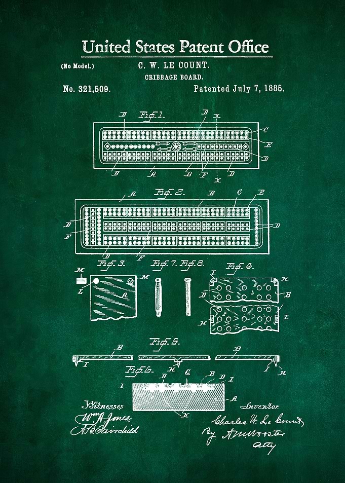 13 Cribbage Board Patent